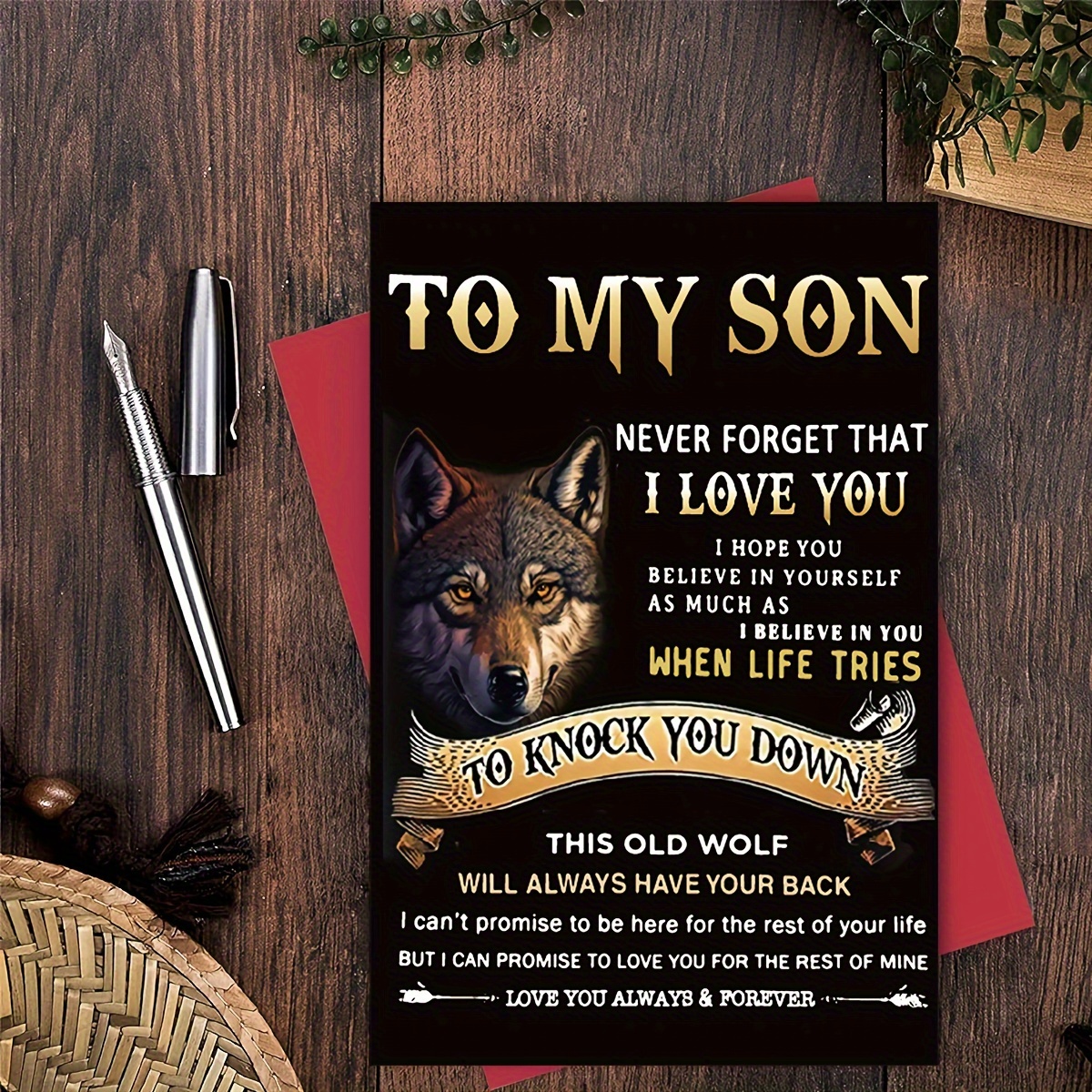 Engraved Wallet Card For Son - Inspirational Gift From Parents For Birthday & Graduation