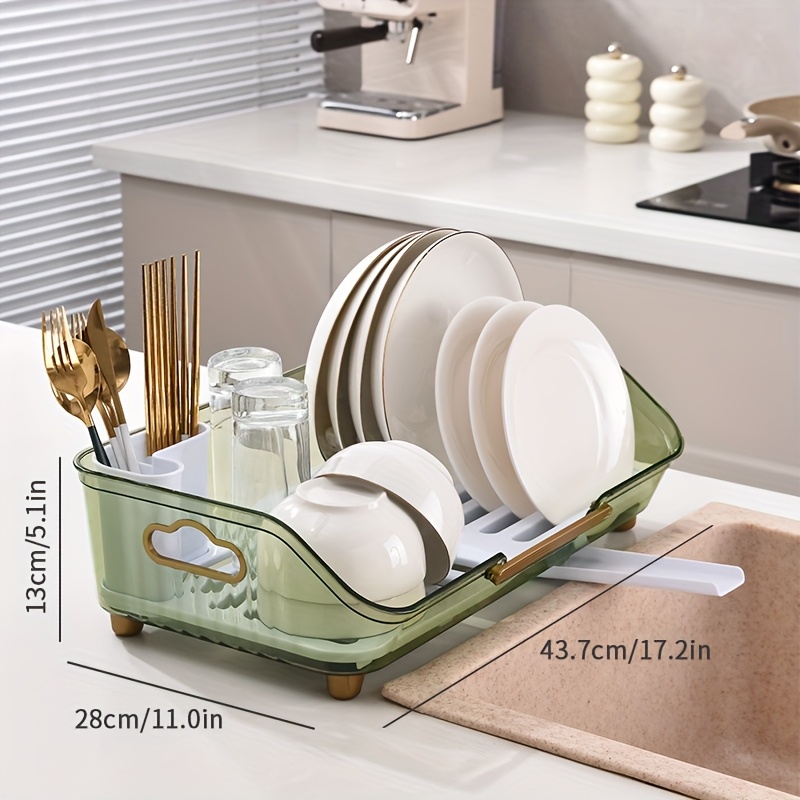 Kitchen Utensil Rack With Handle, Suitable For Organizing And Storing Kitchen Countertop Sinks, Equipped With Drainage Board And Utensil Rack, Easy To Drain And Clean, Kitchen Accessories