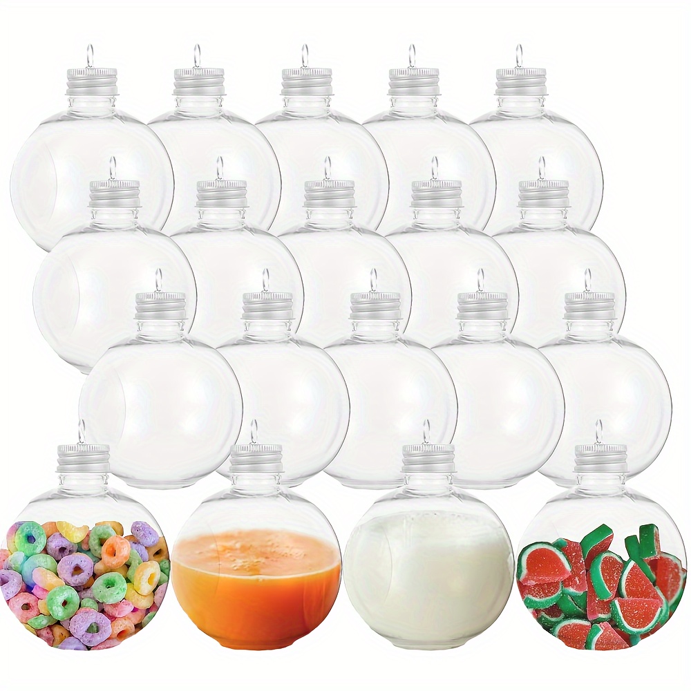 

4pcs 100ml Clear Christmas Tree Ornaments - Refillable & Shaped Plastic Pendants For , - For Decorations