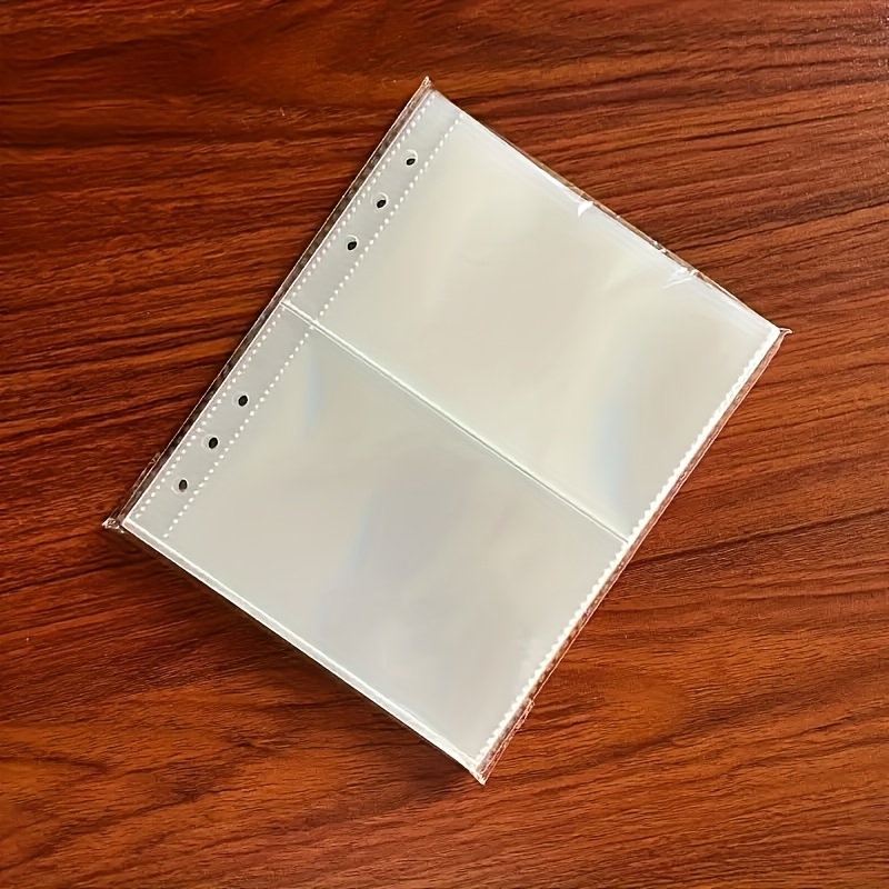 Image of 20pcs Transparent Plastic A5 Loose-leaf Refill Pages - 3-inch Photo Storage Bags, Durable Pp Material, Clear Rectangular Organizer For Office Supplies, Business Cards & Photo Albums