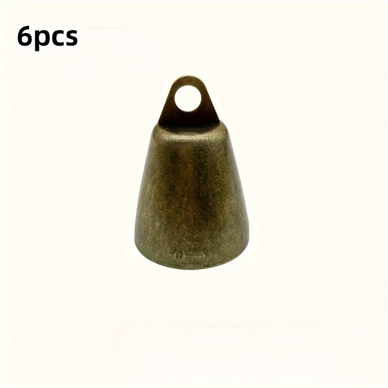 TEMU 6 Pcs Bronze Bells: Open Horn Bell Set For Diy Craft Decorations - Metal Material