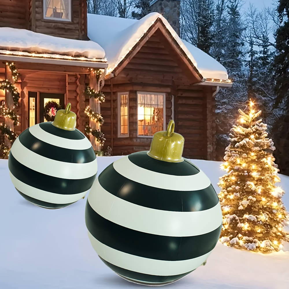 

Heavy-duty Pvc Inflatable Christmas Ornament Ball - And Waterproof Outdoor Holiday Decoration For , Christmas Tree And Decor, No Electricity Needed