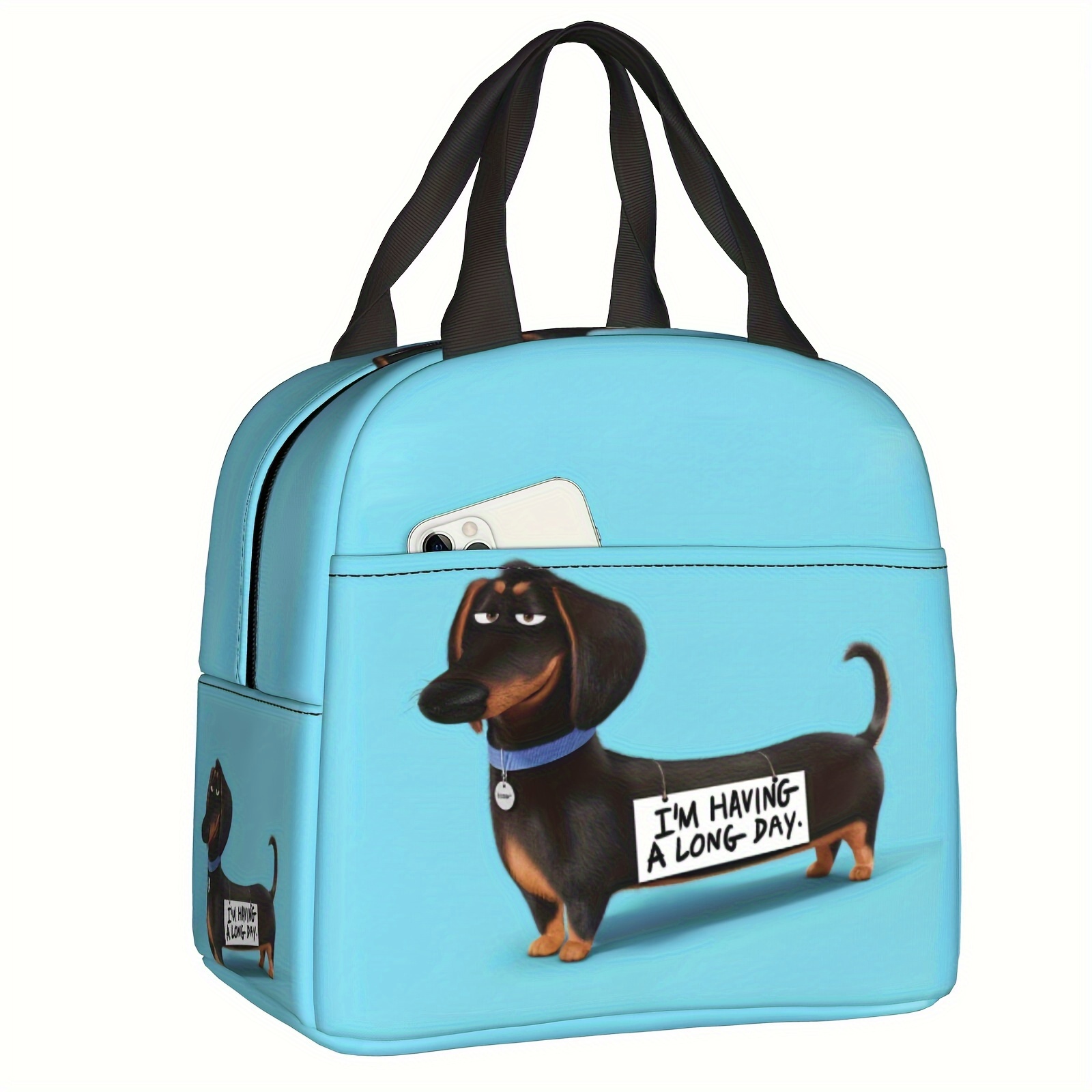 

Dachshund-themed Insulated Lunch Bag - Portable & Reusable Oxford Fabric Tote For Work, School, And Travel - Perfect Gift For Dog Lovers