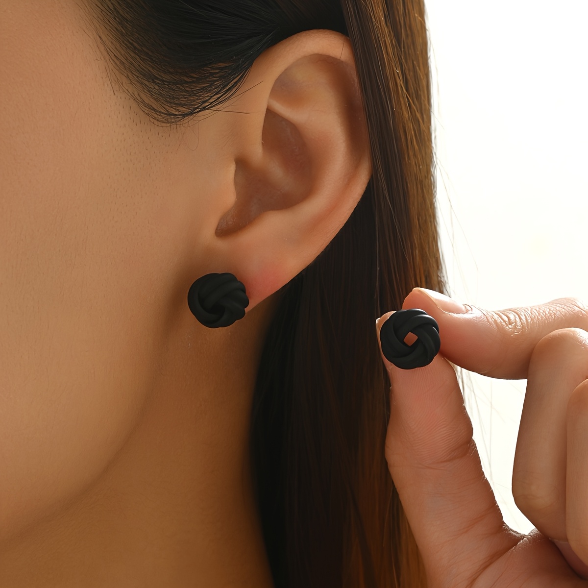 2pcs Twisted Flower Ear Studs