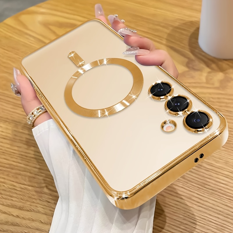 TEMU Coque de téléphone - [Coque Magnétique de Luxe] Coque Magnétique Ultra Fine Transparente Placée de Luxe, Compatible avec Samsung Compatible avec