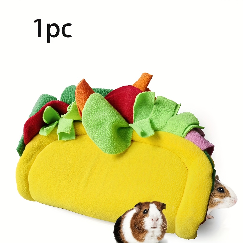 

Guinea Pig Taco-shaped Pet Bed, Soft Fleece, Non-assembling, Polyester Fiber Fill, Small Animal Tunnel Bed