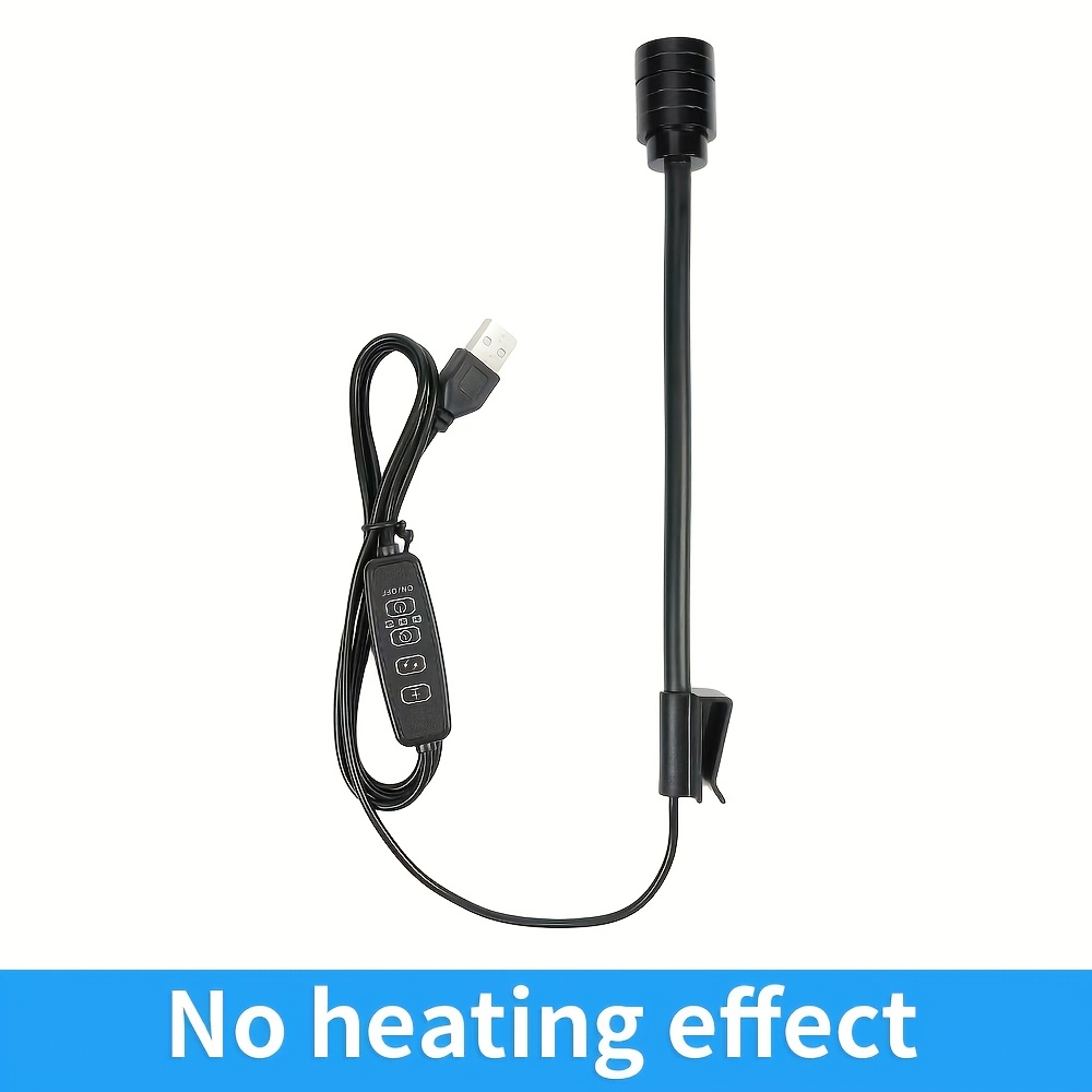 Aquarium USB Light, Reptile Tank Additions, 360° Adjustable, Three-Color Mode Clip-On Fish Tank Light, with Both Spotlight And Amphibian Lighting Functions, No Heating Effect, Without Battery - Image 5