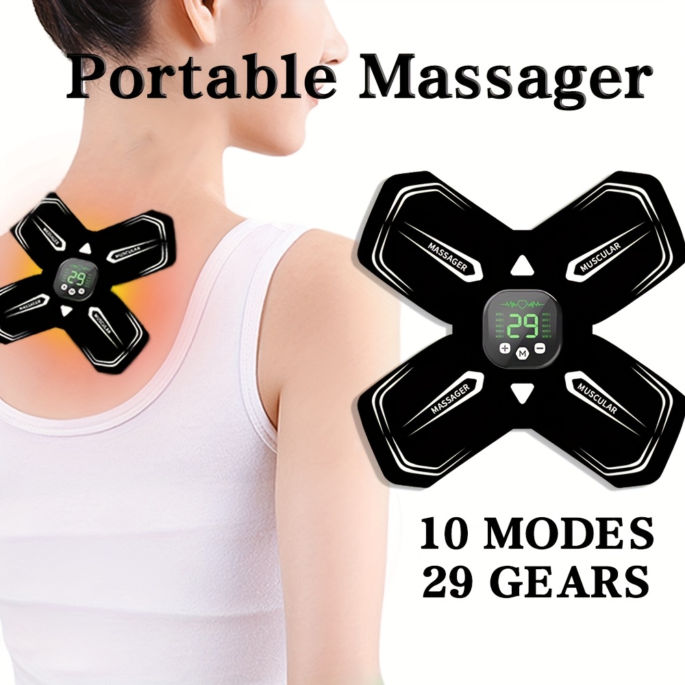 Portable Multi-Mode Massager with 29 Intensity Levels - Rechargeable Lithium Battery, 10 Modes for Abdomen, Arms, Legs, Buttocks, Digital Display, Relaxation and Wellness Device, Relaxation Device | Modern Aesthetic | Durable Build Quality, Portable Massager