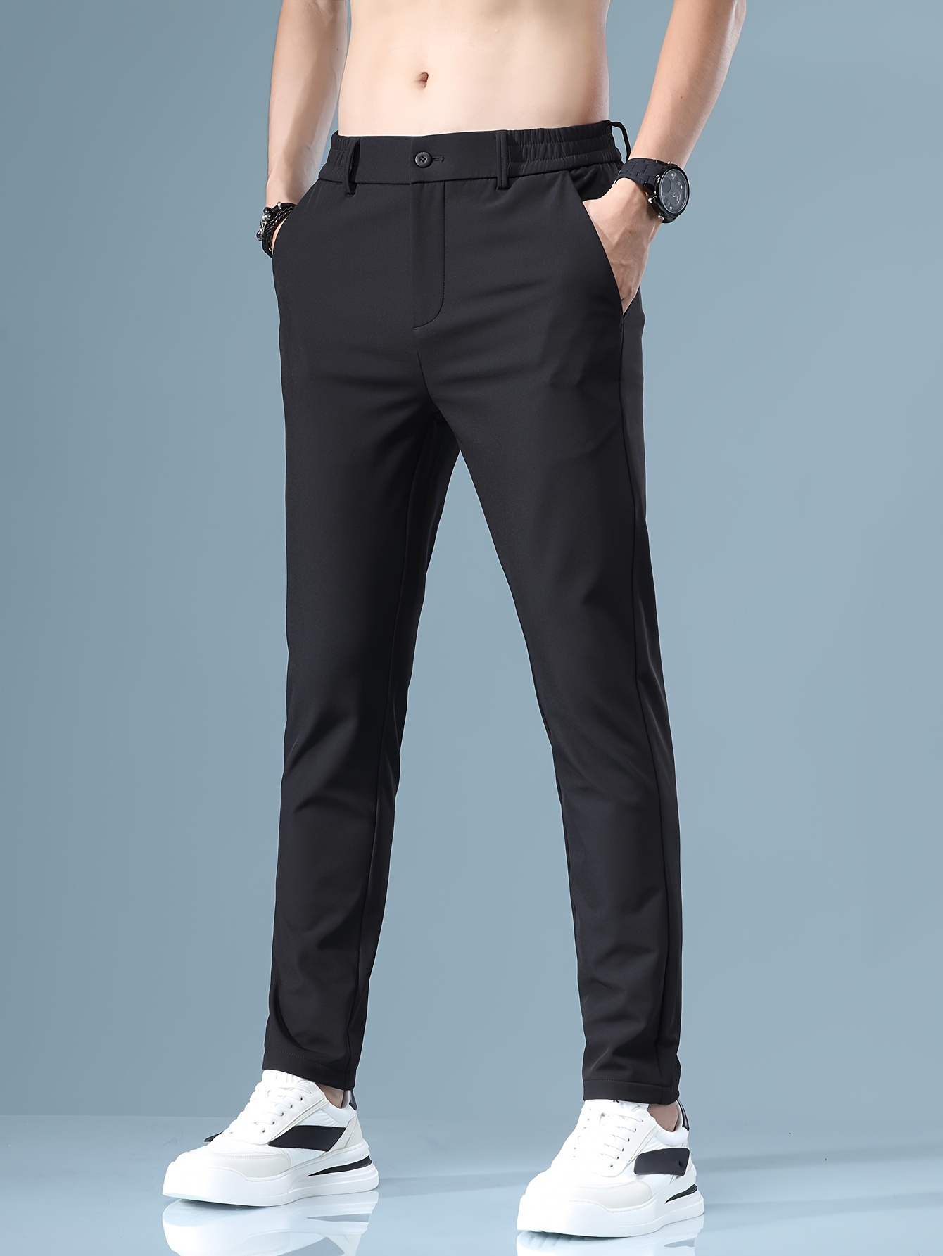 Autumn Light Business *'S Suit Pants * Small Feet Straight Elastic Retro  Style Formal Pants Spring And Autumn Trendy Brand Versatile Fashion *'S  Casual Cropped Trousers (* Bang)