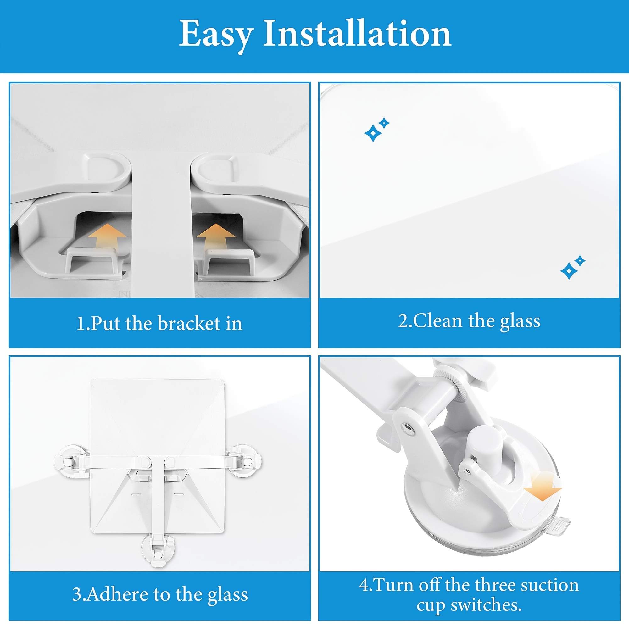 Support de voiture mini pliable Starlink exclusif et breveté avec ventouse, support à dégagement rapide pour toit ouvrant/toit lunaire pour vitre de voiture, camping-car, bateau, camion (noir et blanc)