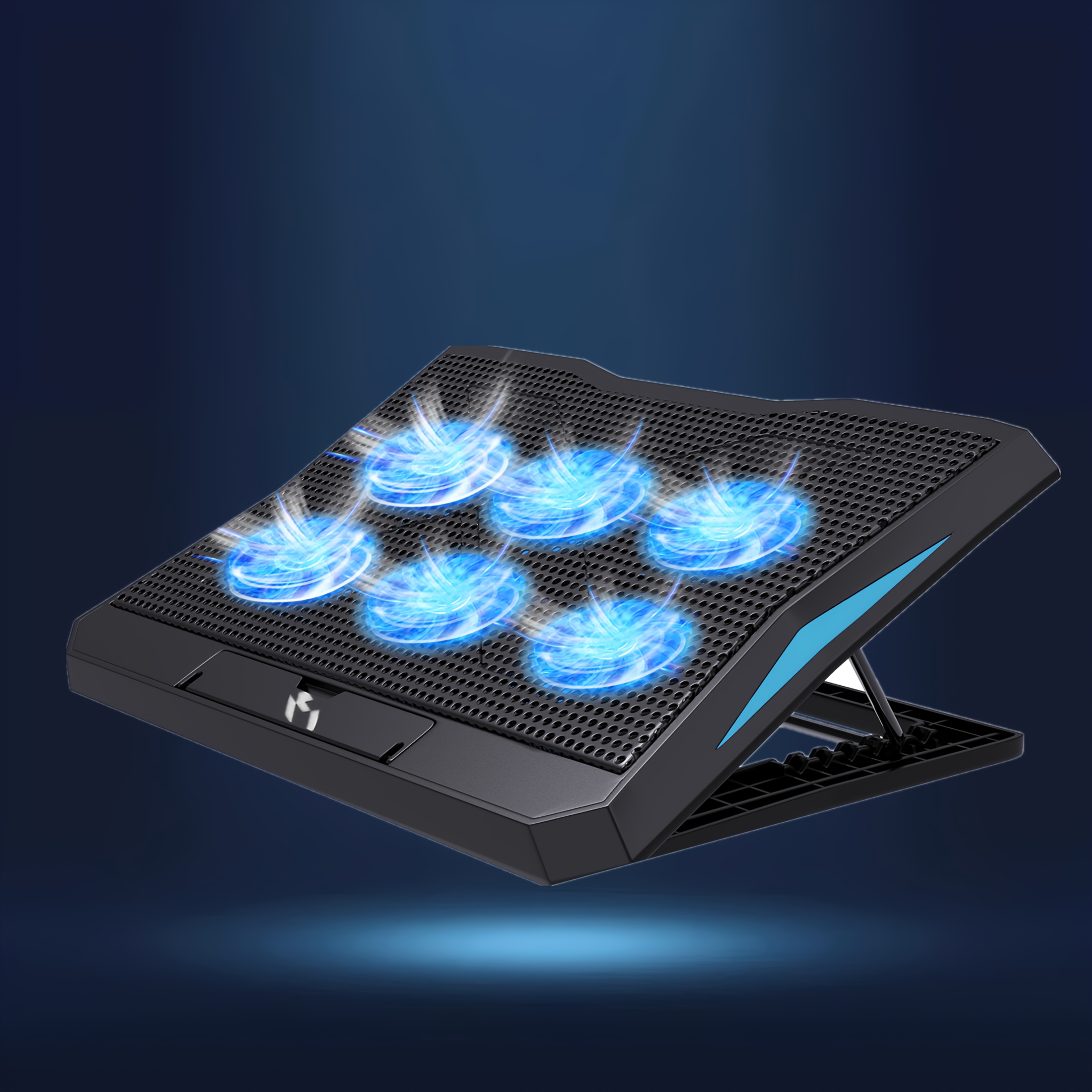 Image of Laptop Cooling Pad, 6 Quiet Fans, Laptop Cooler Fan, Laptop Cooling Mat, 2 Usb Ports, 12-17 Inches, Cooler, Gaming Laptop Stand, Office Laptop Cooling Base