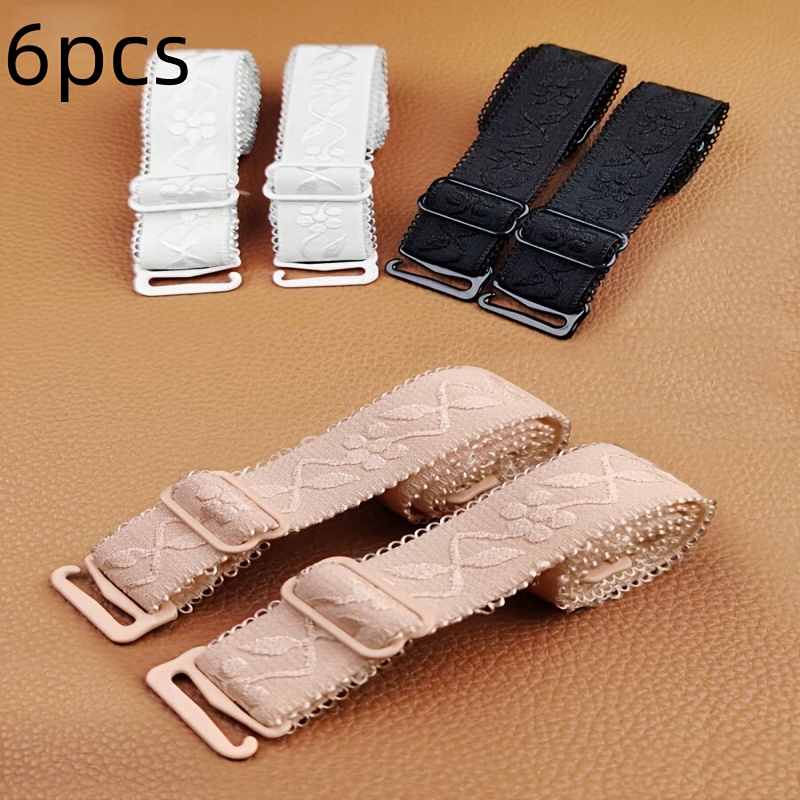 6pcs Non-slip Adjustable Bra Straps, Wide & Extended Replacement Bands With For And Elasticity