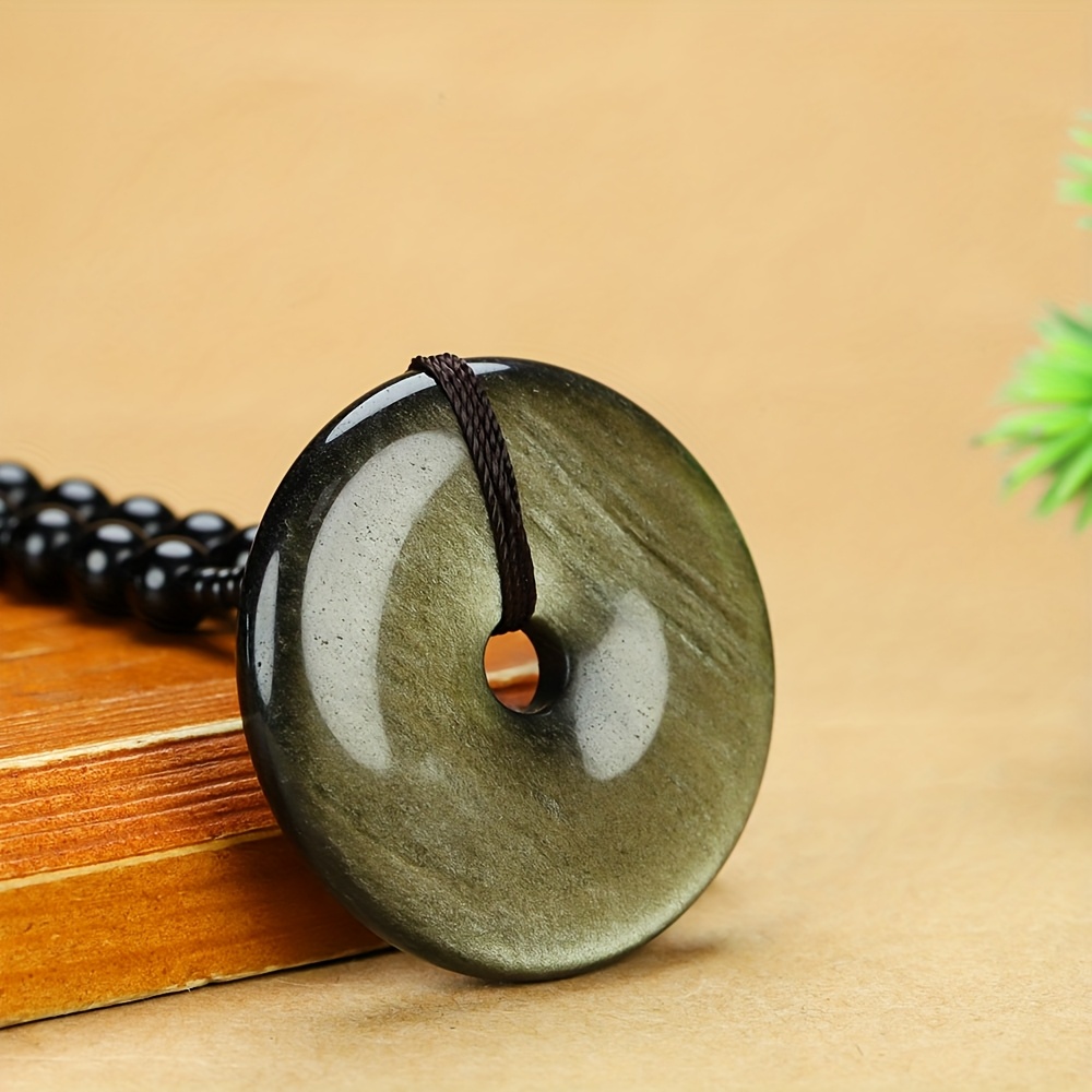 Fashionable Pingan Coin Pendant Necklace with Gradient Design