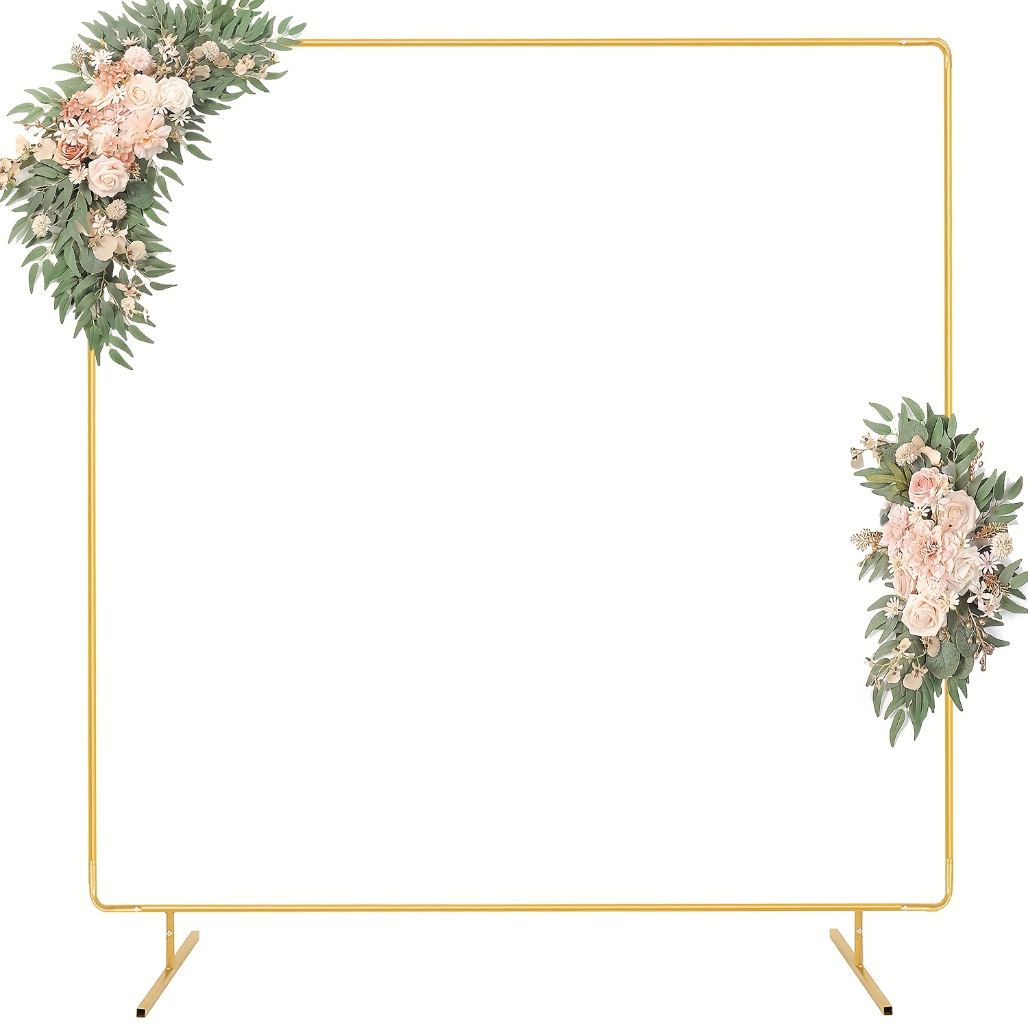 

Wedding Arch Backdrop Stand, 6.5 Ft Gold Wedding Arches For Square Metal Balloon Arch Stand Garden Frame For Wedding Birthday Party Baby Shower Photo Booth Background Decoration