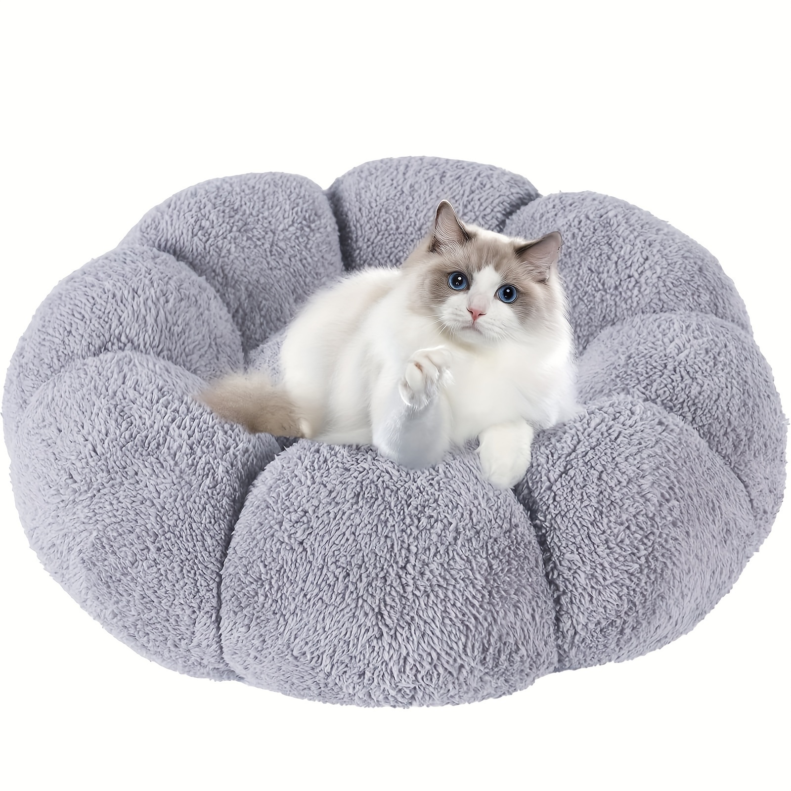 

Calming Dog Bed For Small Medium Dogs, Donut Fluffy Round Puppy Bed For Dogs & Cats Washable Dog Cat Pet Bed Orthopedic Dog Sofa Bed-light Grey