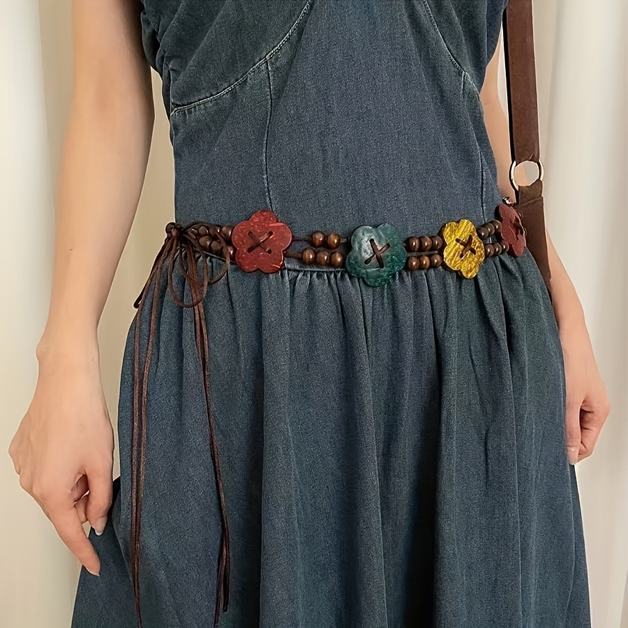 Image of A New Handcrafted Ethnic-style Belt For Women, Featuring A Slim Bohemian Waist Rope, Perfect For Versatile Wear With Skirts