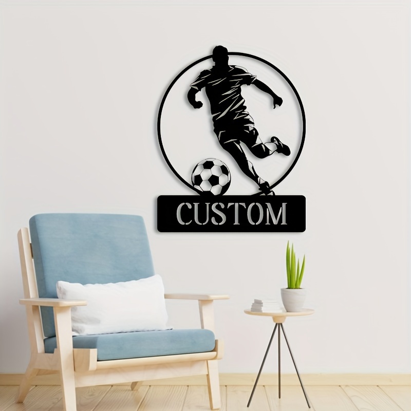 

Custom Soccer Boy Metal Wall Art - Personalized Name Sign, Perfect Fans, Matte , Reusable, Ideal For Home, Porch & Patio Decor, Player Wall Art, Gifts