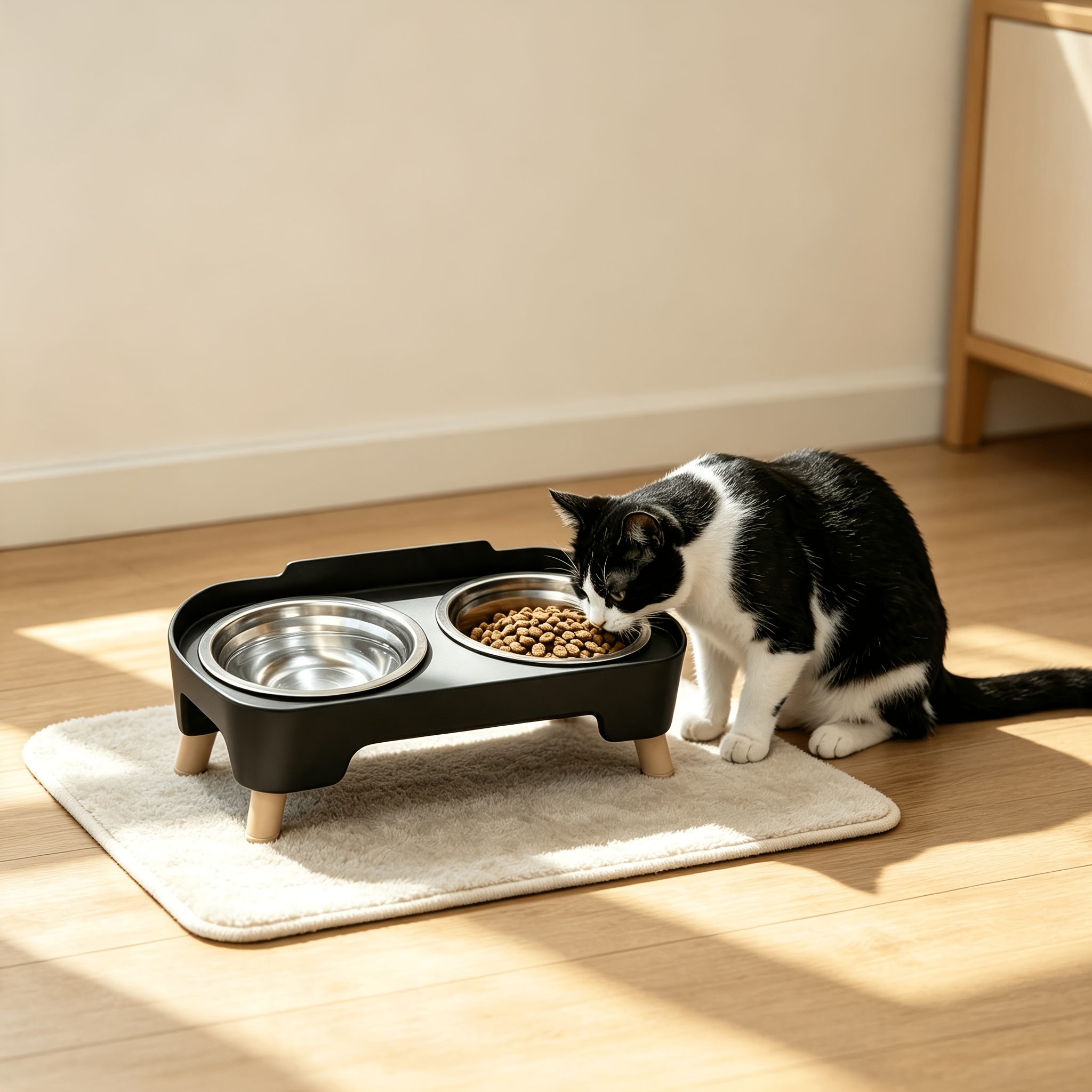 2026 and dog feeder high sided ensures for pets cute and practical water and food dispenser stainless steel non slip dual bowl design easy to   multiple colors Product details 0
