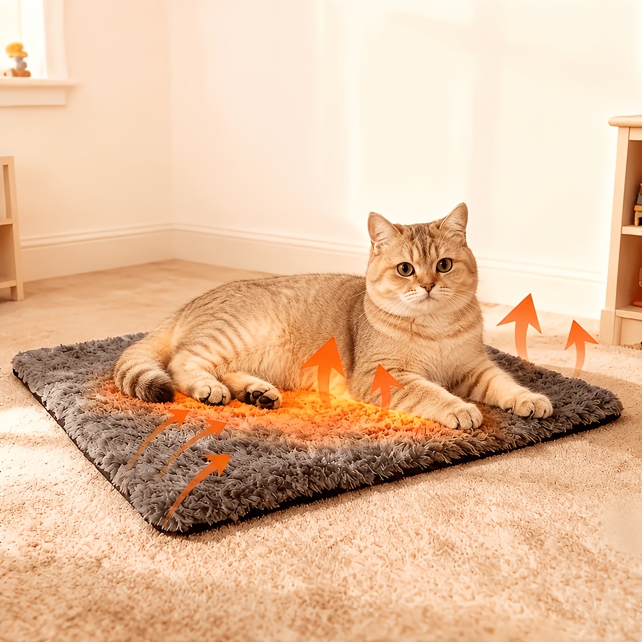 TEMU Self-heating Mat For Cats And Dogs, Double-layer Aluminum Foil For Heat And Body Heat Reflection - Detachable, Washable, Non-slip, Warm Pet Bed