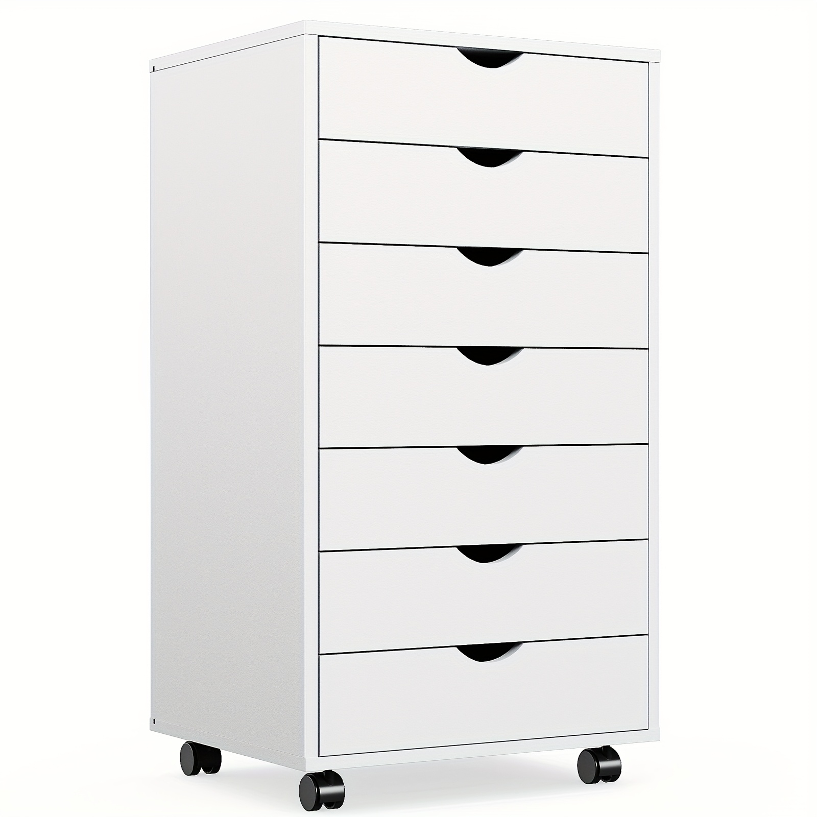 TEMU Office Drawer Cabinet, 5/7-drawer Mobile Storage Cabinet With Casters, Large Capacity, Space-saving Office Storage Cabinet