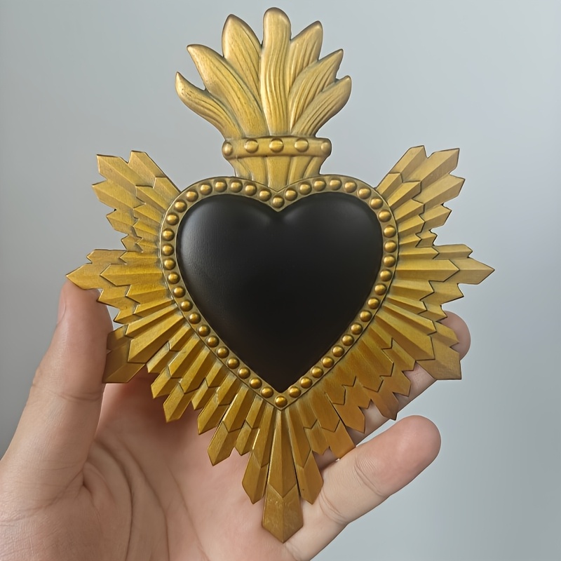 TEMU 1pc Wall Decoration, Bronze Color Hanging · Heart Of · Paris Apartment · Catholic Heart · Altar Blood · Golden Diamond Heart · Triumphant Heart
