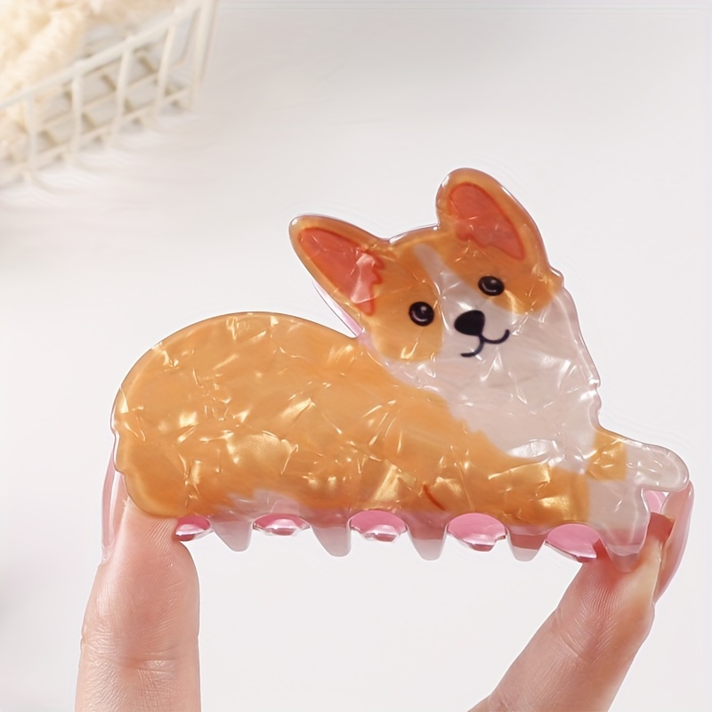 TEMU 1 Adorable Corgi Dog Hair Claw Clip, Ideal For Everyday Use, Holidays, Celebrations, And As A Present