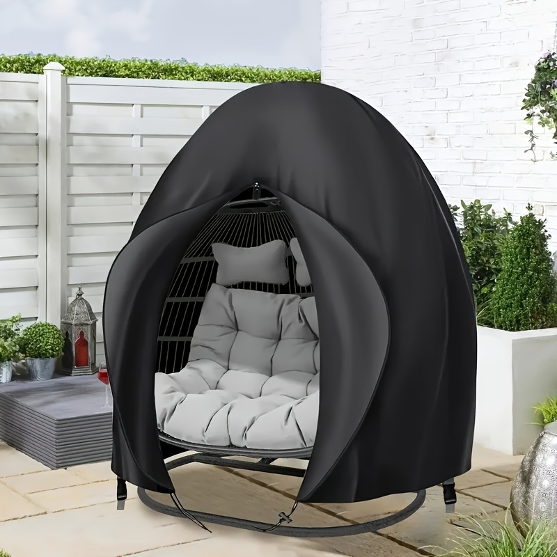Egg-shaped Chair Cover With Zipper, Outdoor Rattan Egg-shaped Chair Cover, Sturdy Outdoor Chair Support Cover, Hanging Chair Cover