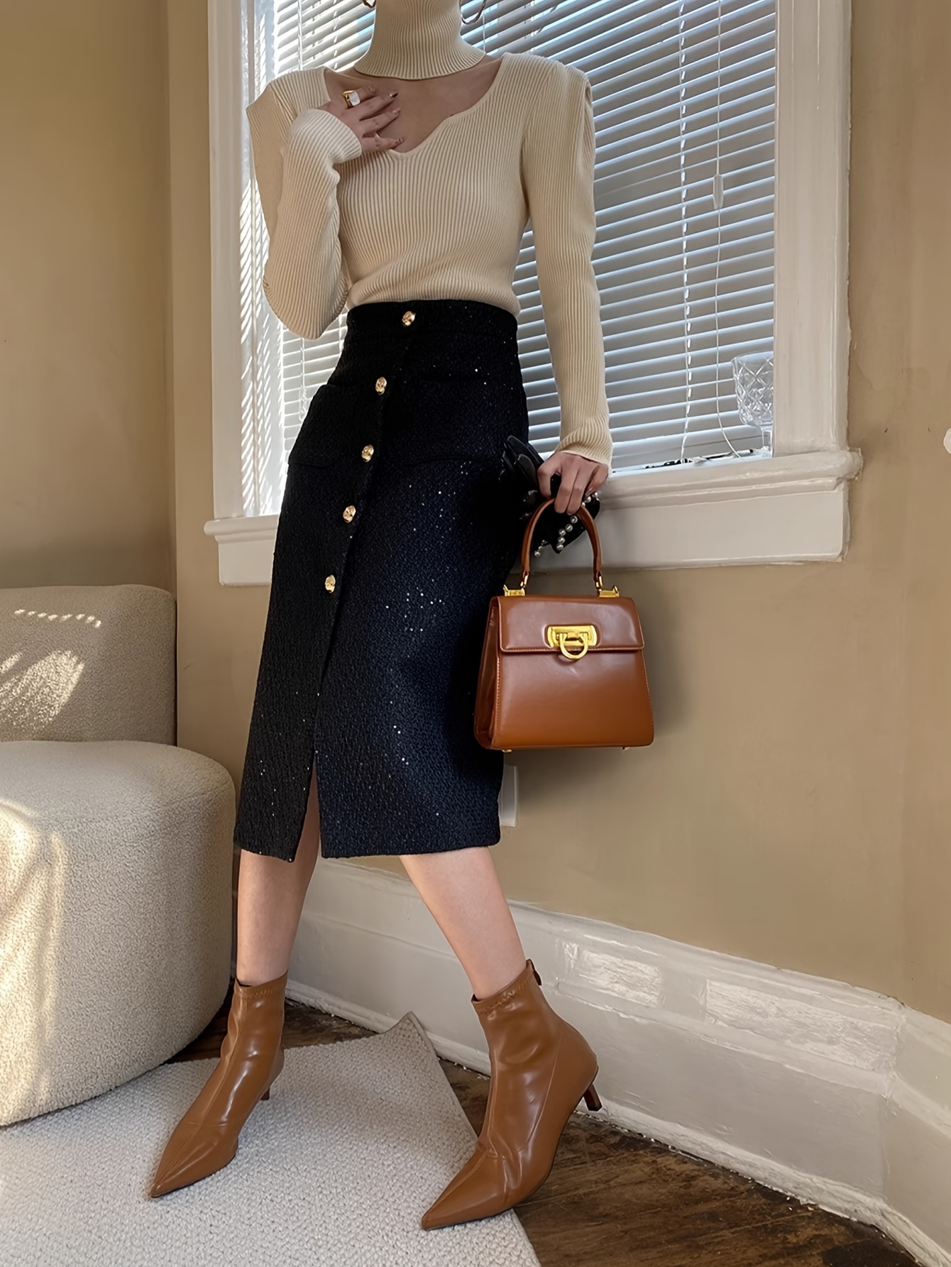 women's elegant french inspired stardust sequin trimmed Temu