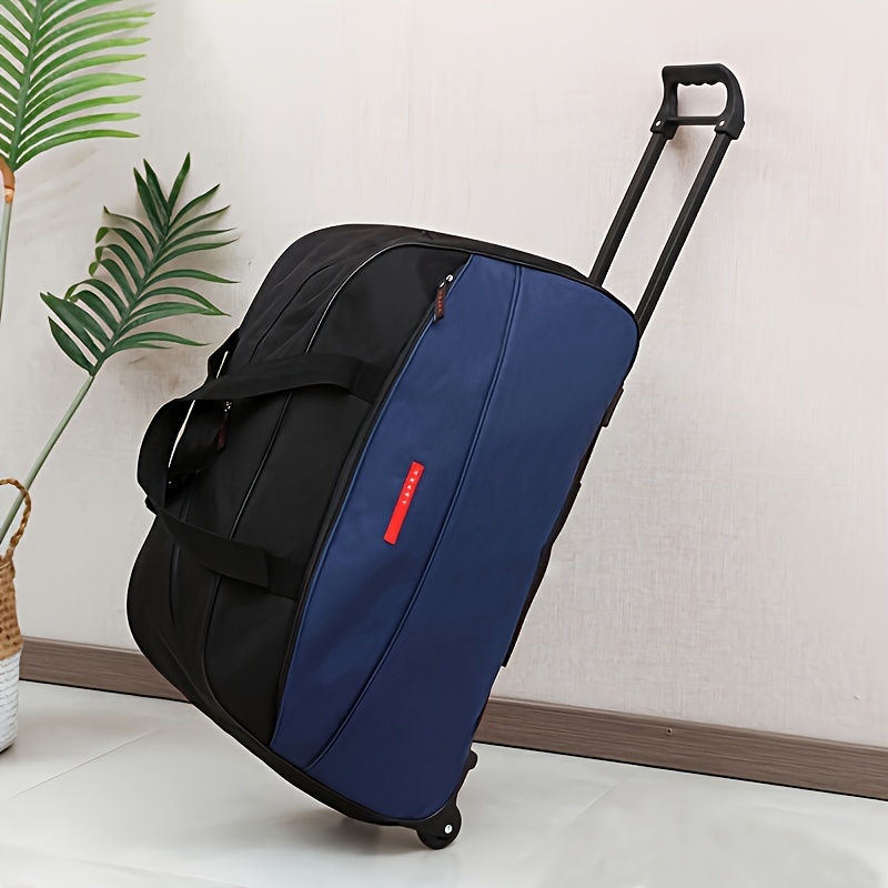 Travel Bag, Short-distance Foldable Trolley Bag, Lightweight Handbag, Solid Color Oxford Cloth Large-capacity Luggage Bag Soft Bag