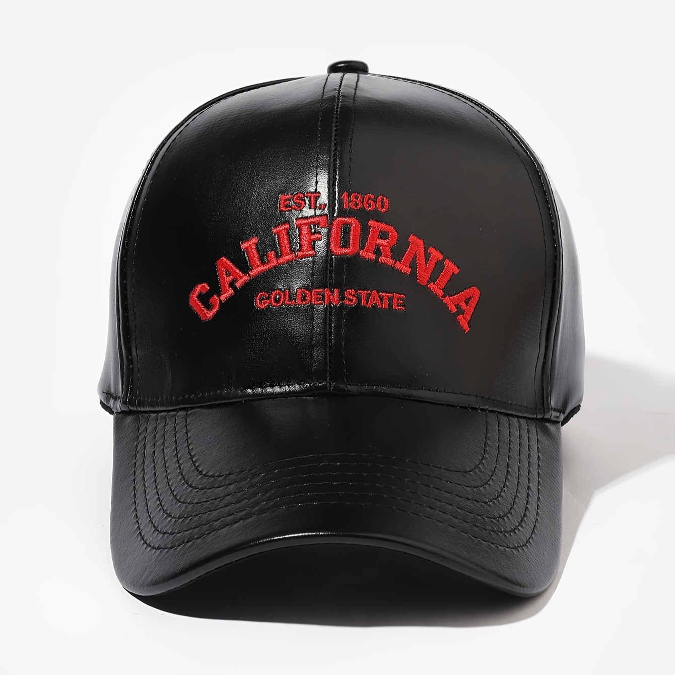 

Casquette de baseball en similicuir California Golden State - , ajustable, fermeture à bouton, protection solaire, thème , fabriquée à avec broderie et design tissé