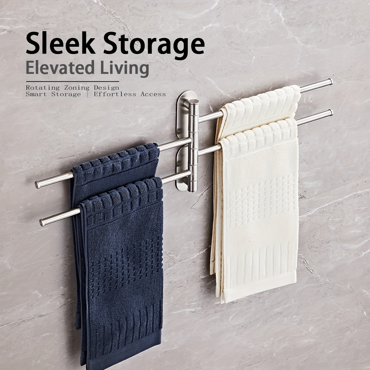 Поворотный держатель для полотенец нержавеющая сталь самоклейка 350х210х34 мм