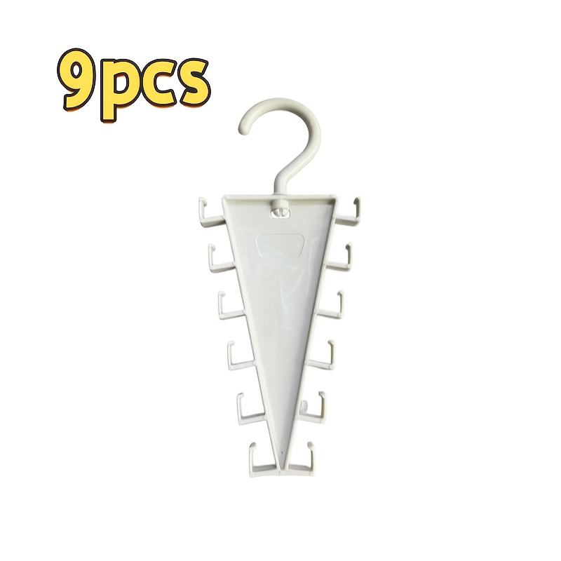 TEMU 4pcs/9pcs V-shaped Double-sided Multi-hook Storage Hangers, Closet Hat Bag Belt Hooks, Space-saving Multifunctional Rack