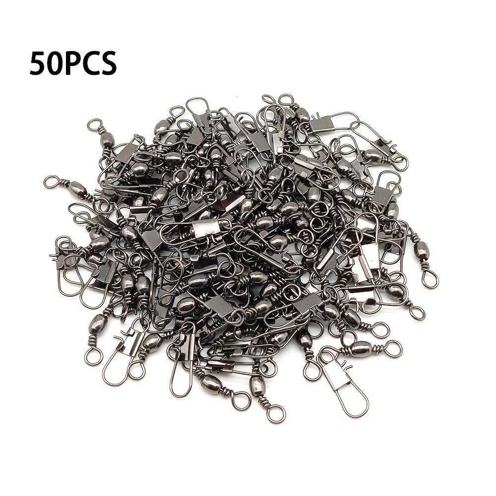 50pcs Pin Connectors Bottle-shaped Swivel Fishing Lure Connection Rings