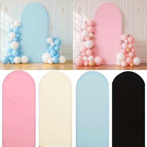 2d flat 1pc arch backdrop solid color background cloth neutral tones suitable for wedding shower gender reveal birthday party decorations studio background scenery