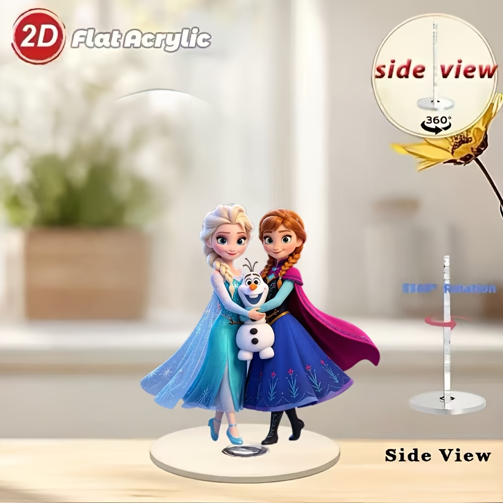 TEMU 2D Flat - . 2D Acrylmaterial, Weihnachts-Elsa- und -Muster Design Rotierendes Ornament, 360° Drehbares Acryl Rotierendes Ornament, Geeignet für