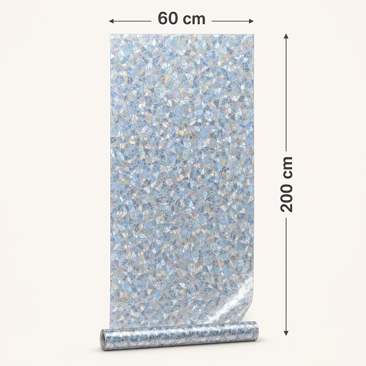 Image of Static Cling Privacy Window Film, Decorative Floral And Iridescent Scale Glass Film, No-glue Removable Window Cover, Light-filtering Window Sticker For Bathroom, Bedroom, And Office, 60x200cm/90x200cm