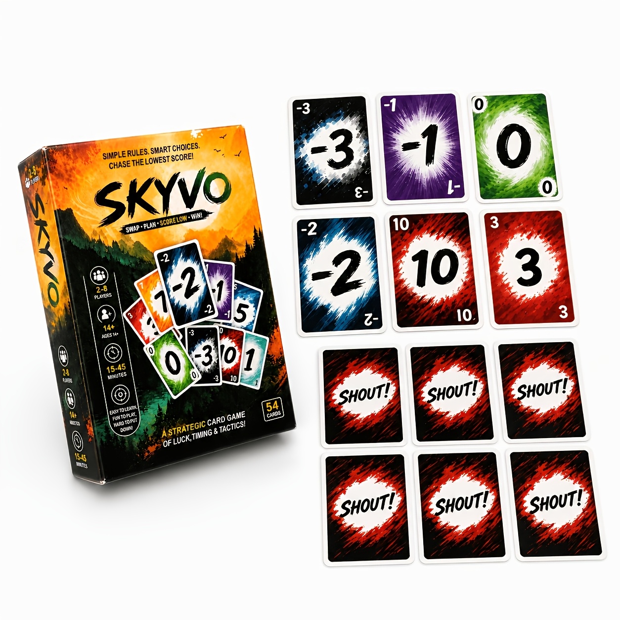 SKYVO Juego de Cartas de Estrategia Digital | 2-8 Jugadores Ganador con Puntuación Baja...