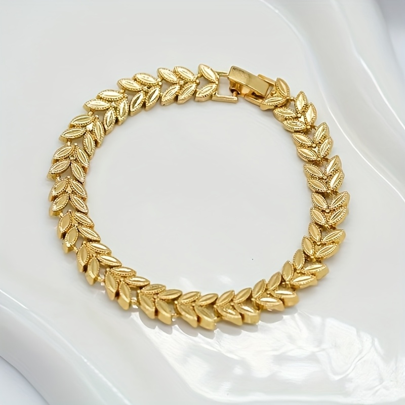E-shop Neues Weizenähren-Armband im europäischen amerikanischen Stil, luxuriöses modisches goldenes niedliches Armband für Damen, geeignet als