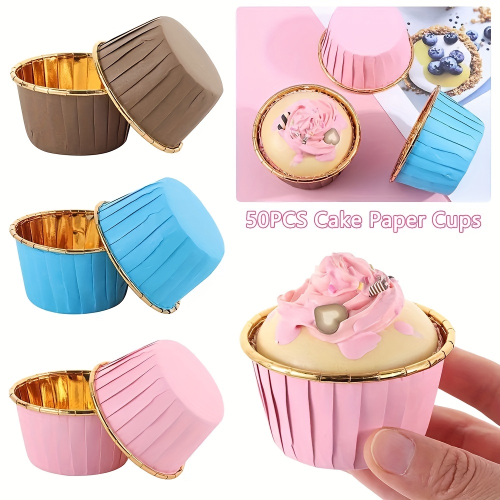 

party-ready" 50-piece Premium Disposable Cupcake Liners - Easy Peel, Heat Resistant Paper Baking Cups For Muffins & Cakes - Perfect For Home Baking & Diy Desserts