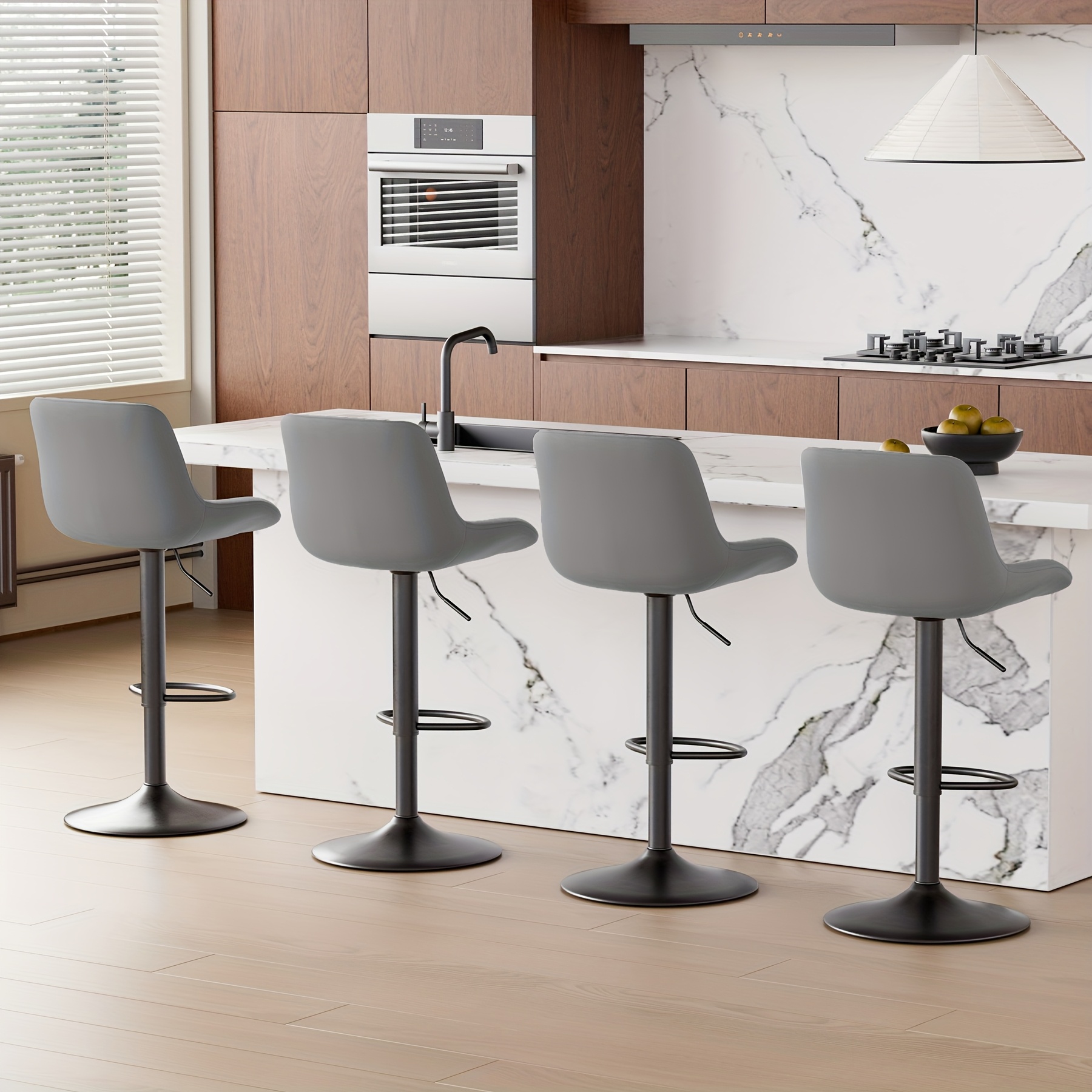 exclusive Counter Height Bar Stools 1/2/3/4 Packs Counter Height Bar Stools, Adjustable Swivel Upholstered Counter Height Barstools with Back And Footrest, Stool Chair for Kitchen Counter Island 12 exclusive Counter Height Bar Stools 1/2/3/4 Packs Counter Height Bar Stools, Adjustable Swivel Upholstered Counter Height Barstools with Back And Footrest, Stool Chair for Kitchen Counter Island - Image 12