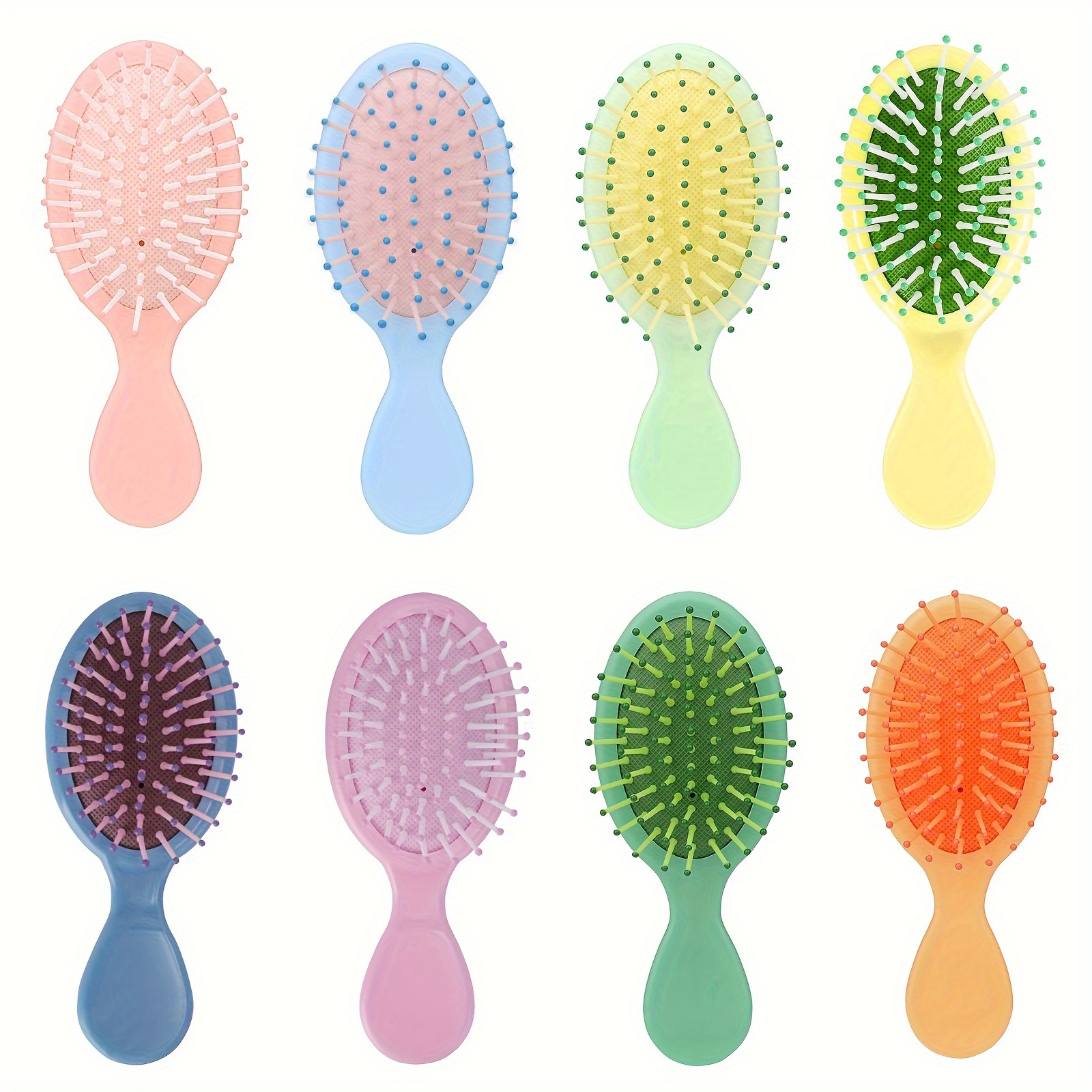 

8 Pcs Mini Hair Brush Set - Detangling Hair Combs For Curly Hair, Plastic Brushes For Wedding, Bridal Shower, Birthday, Bachelor Party - No Electricity Needed