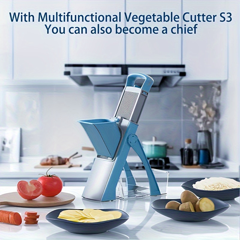 

1 Set, Vegetable Chopper, Multifunctional Fruit Slicer, Manual Food Grater, Kitchen Vegetable Slicer, Cutter With Container, Onion Mincer Chopper, Household Potato , Kitchen Stuff, Kitchen Gadgets