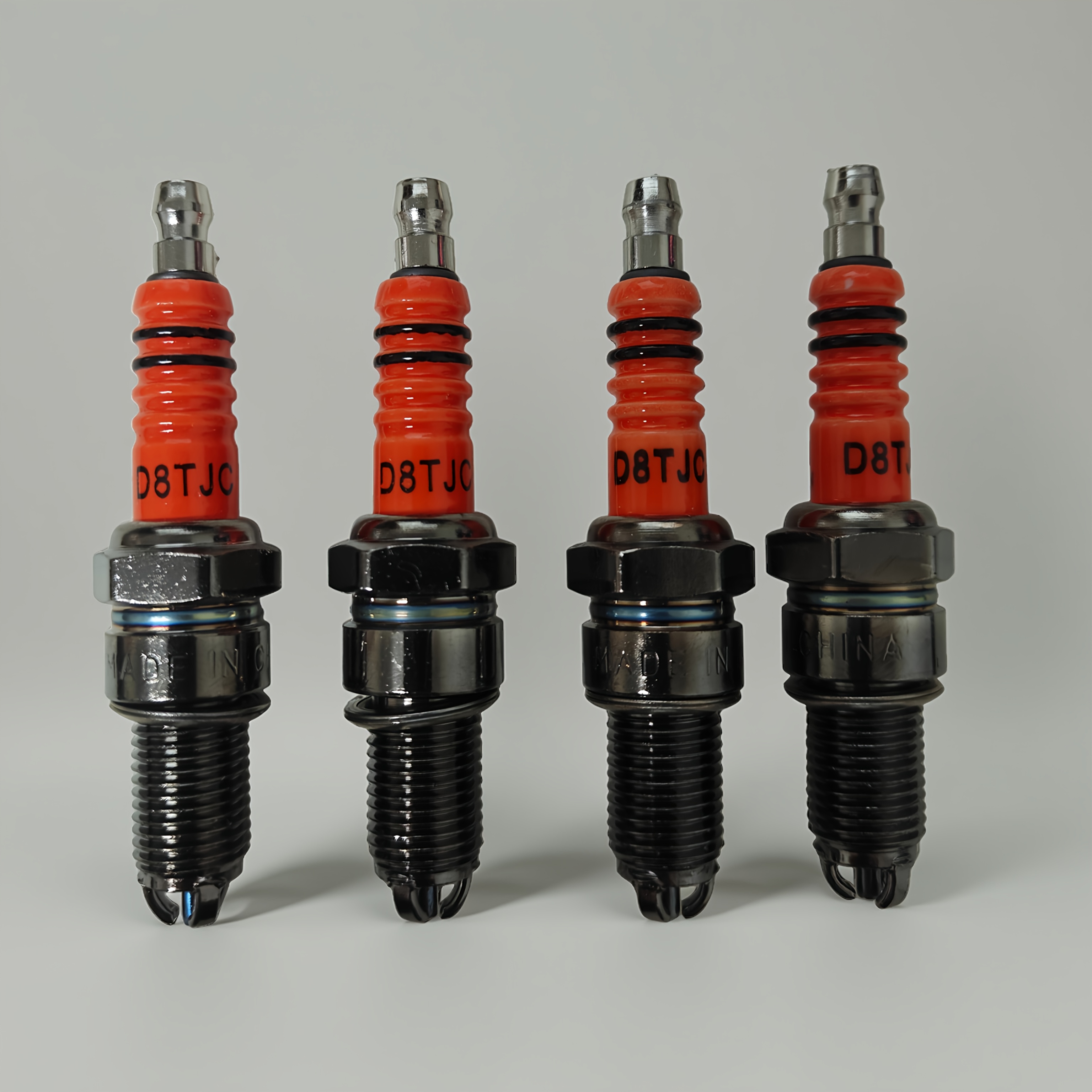 TEMU 2/4pcs 3 Electrode D8tjc Motorcycle Ignition Additions, Motorcycle Spark Plugs, Iridium Spark Candles, Racing Spark Plug 3 Electrode