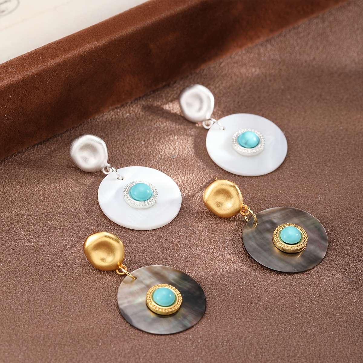 Women's S925 Sterling Silver Turquoise Dangle Earrings