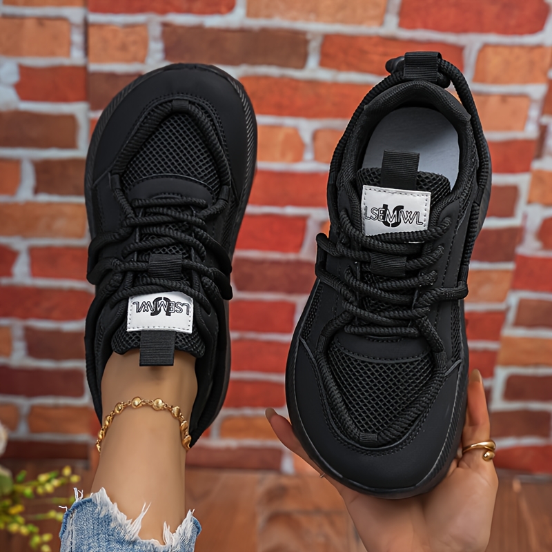 TEMU New Four-season Women's Mesh Breathable Thick-soled Casual Sneakers, Height-increasing Casual Running Shoes, Lightweight And Wear-resistant ,