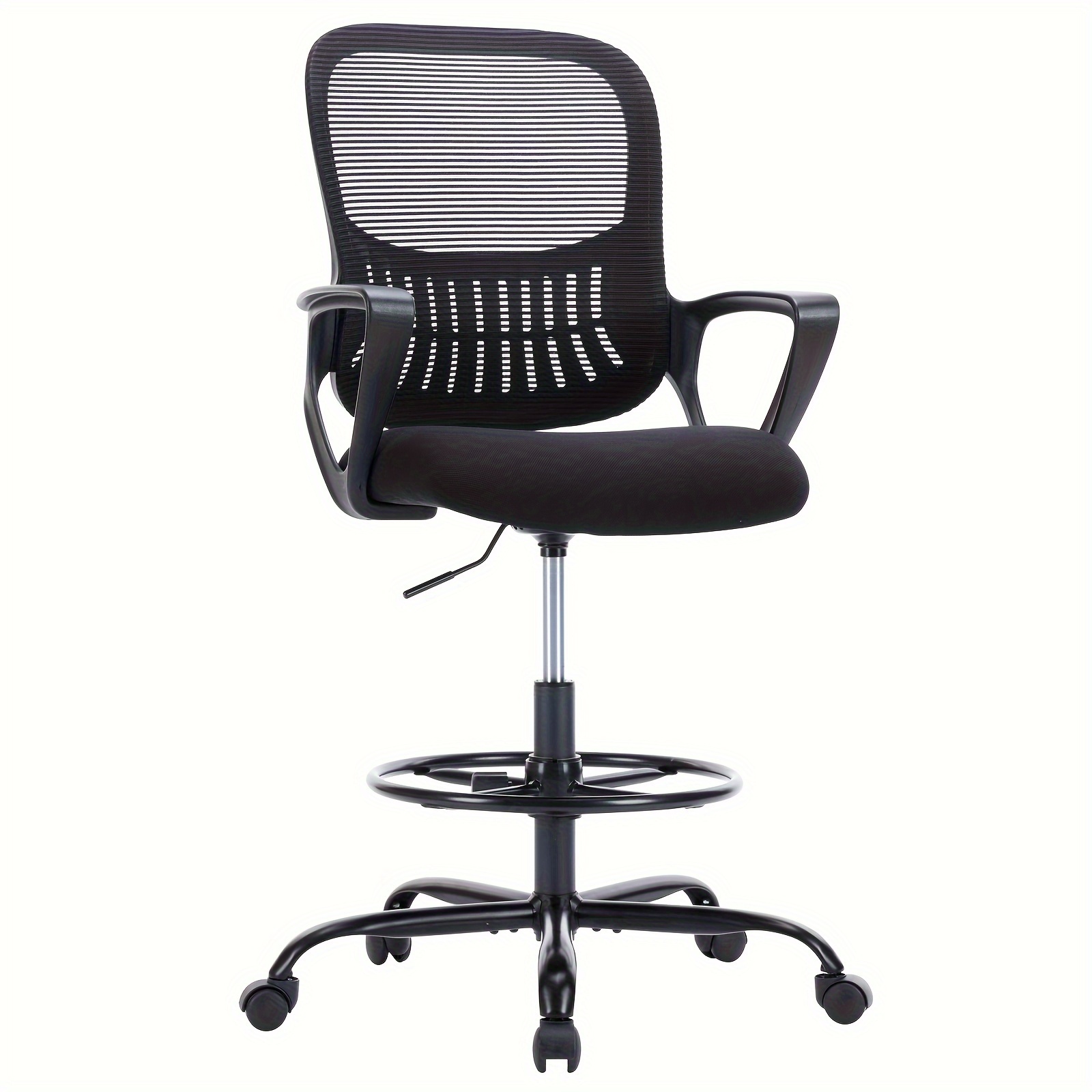 

Drafting Chair Ergonomic Tall Computer Office Rolling Stool High Adjustable On Wheels With Arms For Standing Desk Bar Counter Height