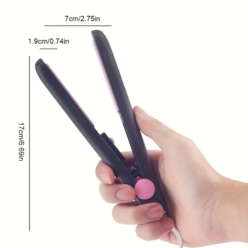 european standard plug mini clipper straightener curler flat iron beard straight hair curls styling tool portable travel styler Product details 4