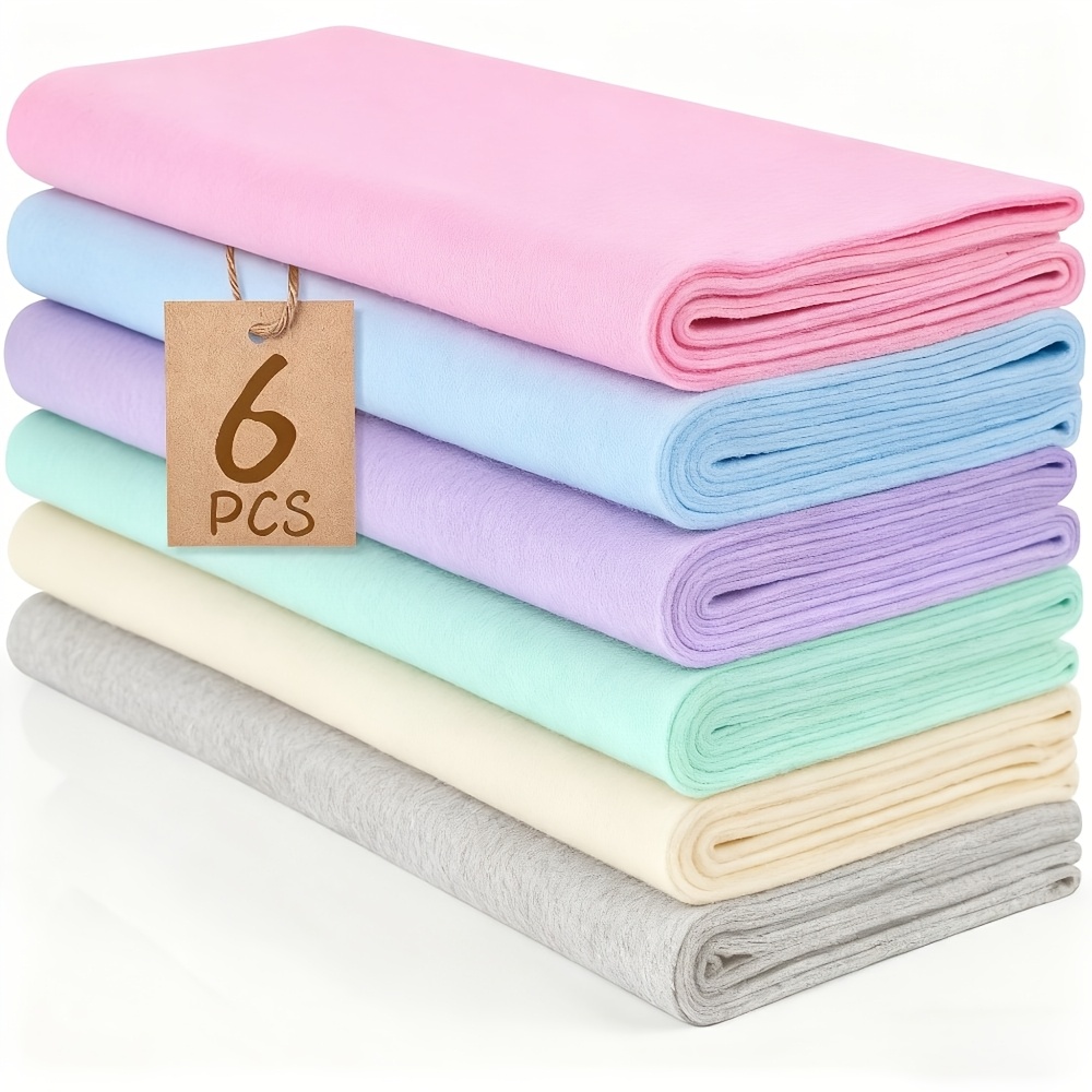 6 Rolls Color Easter Felt Fabric Pack - 12"x35" 1mm Thick Soft Nonwoven Sheets For Easter Crafting, Sewing, & Holiday Decor