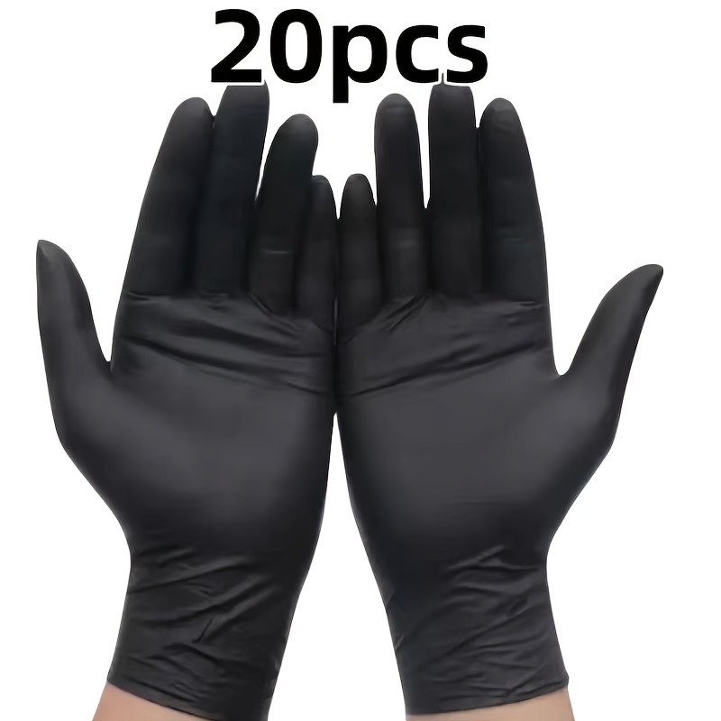 Image of 100/60/40/20pcs Black Disposable Pvc Composite Nitrile Gloves, Powder Free, Latex Free, Disposable Gloves For Household Use, Suitable For Cleaning, Household Gloves