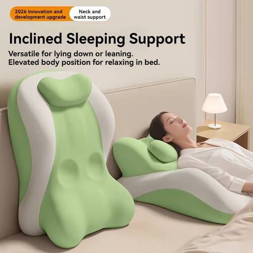 bed wedge pillow and adjustable headrest set ergonomic incline cushion for elevated multi use backrest system for sitting up reading in bed stomach lying support and leg